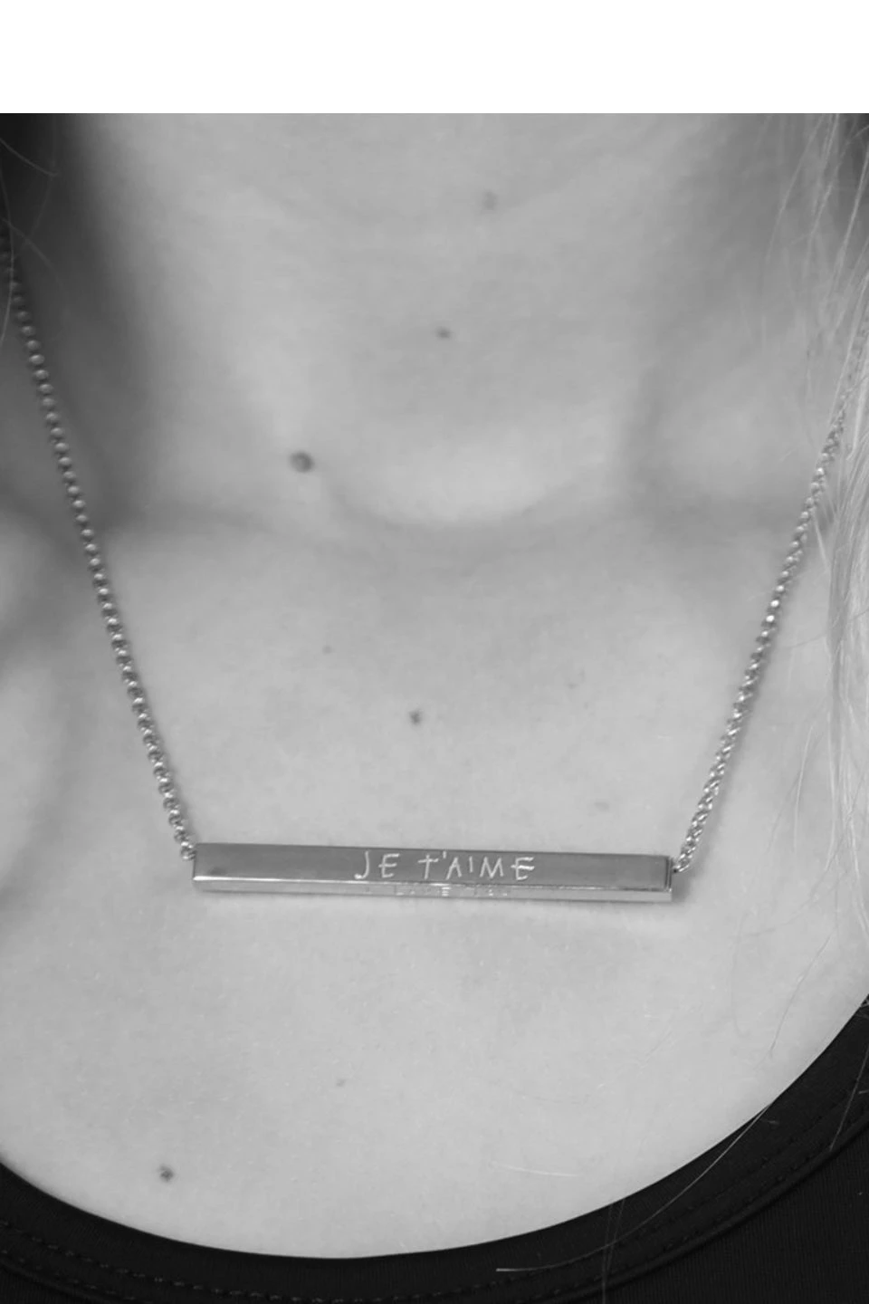 Federation Love Always Bar Necklace Je T'aime Sterling Silver