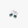 Stolen Love Anchor Heart Blue Quartz Semi Hoop Stud Earrings