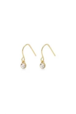Pilgrim Lucia Crystal Pendant Hook Earrings Gold