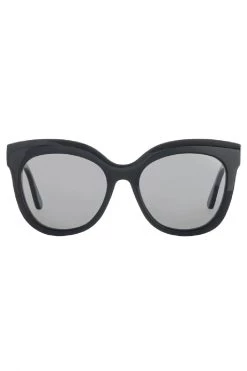 Bask Eyewear Luna Shiny Black Grey Polarised Oversized Sunglasses