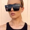 Reality Eyewear Malibu Oversized Flat Top Square Black Sunglasses Eyewear