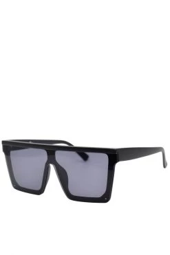 Reality Eyewear Malibu Oversized Flat Top Square Black Sunglasses Eyewear