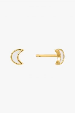 Ania Haie Wild Soul Moon 5.5mm Gold Stud Earrings Jewellery