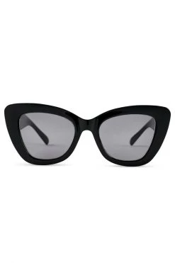 Reality Eyewear Eyewear Mulholland Large Cats Eye Black Sunglasses