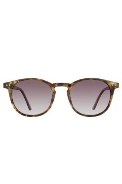 Prive Revaux Maestro Round Thin Champagne Tort Grey Gradient Lens Sunglasses Eyewear