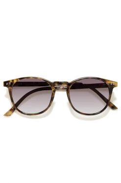 Prive Revaux Maestro Round Thin Champagne Tort Grey Gradient Lens Sunglasses Eyewear