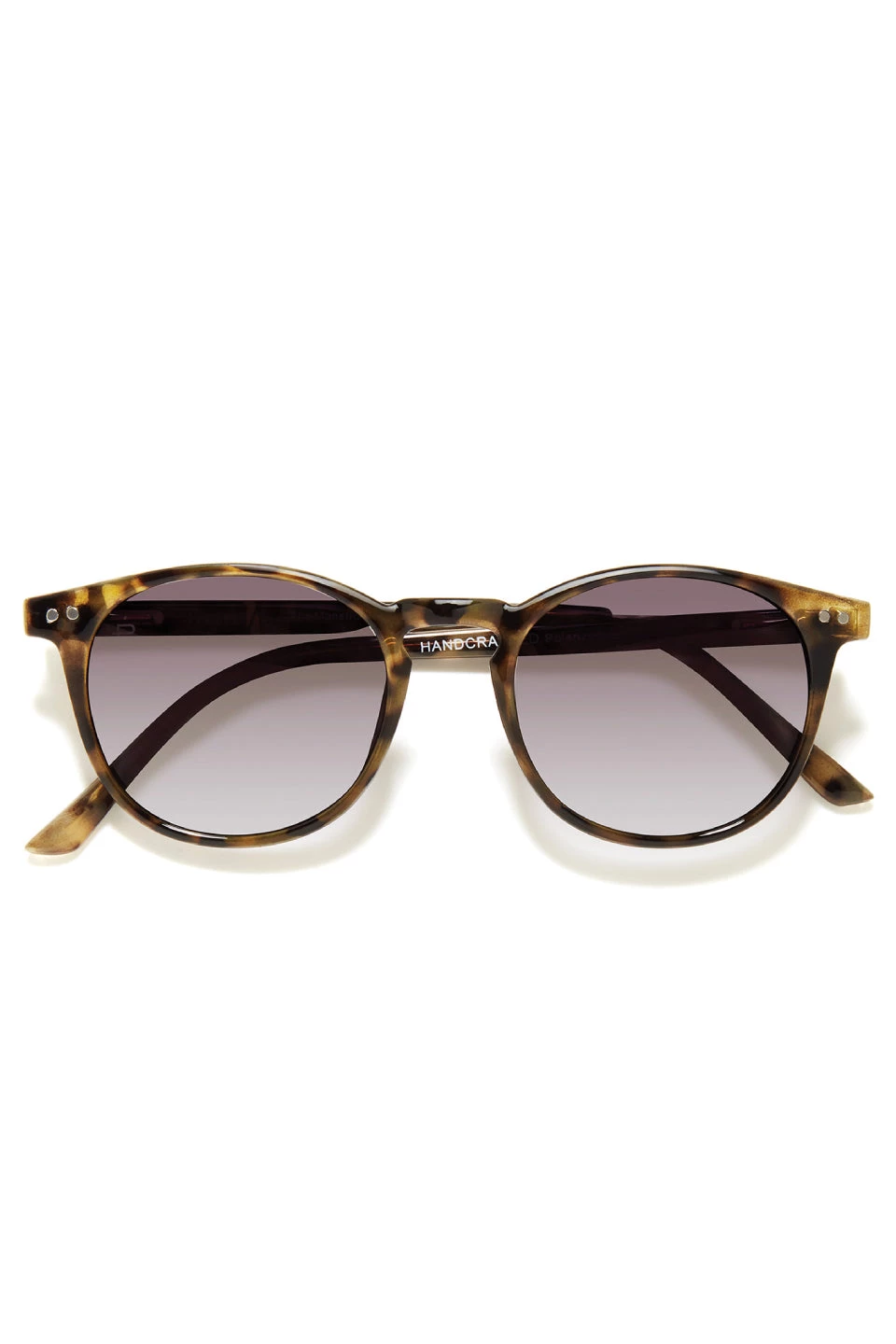 Prive Revaux Maestro Round Thin Champagne Tort Grey Gradient Lens Sunglasses Eyewear