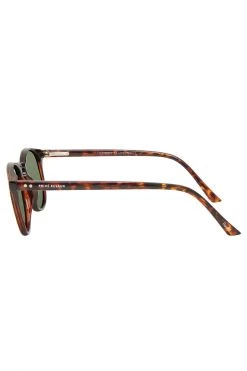 Prive Revaux Eyewear Maestro Round Thin Deep Chocolate Tortoise Green Lens Sunglasses