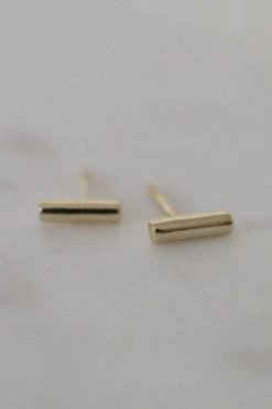 Sophie Jewellery Mini Bar Stud Earrings Gold