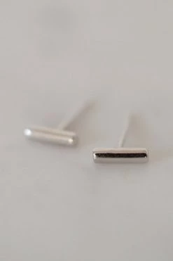 Sophie Mini Bar Stud Earrings Silver