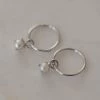 Sophie Mini Pearl Sleeper Earrings Silver