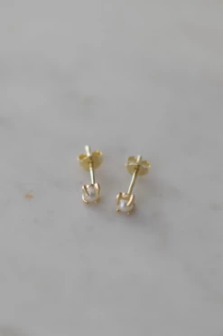 Sophie Jewellery Mini Pearl Stud Earrings Gold