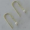 Sophie Jewellery Mini Pearl Thread Hook Earrings Gold