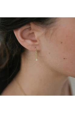 Sophie Mini Pearl Thread Hook Earrings Silver