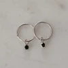 Sophie Jewellery Mini Rock Sleeper Earrings Black Silver