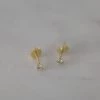 Sophie Jewellery Mini Rock Stud Earrings Clear Gold