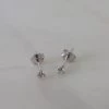 Sophie Jewellery Mini Rock Stud Earrings Clear Silver