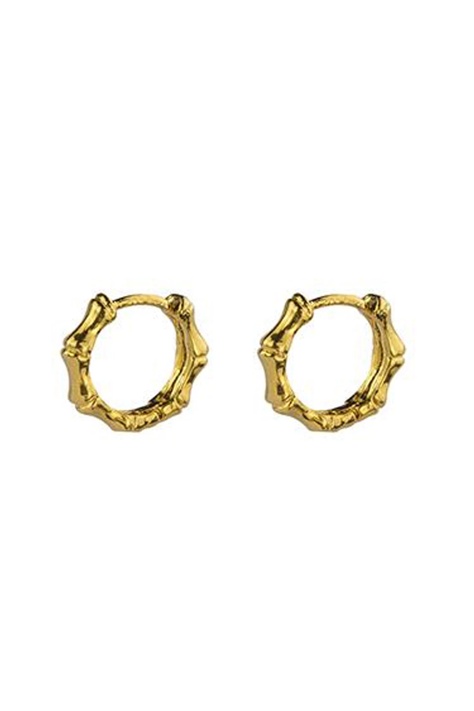 Brie Leon Mini Bambu Gold Sleeper Earrings