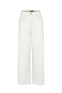 Among The Brave Molly Antique White Wide Leg Cropped Denim Jean