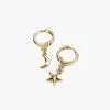 Flo Gives Back 15% To Women In Need Jewellery Moon And Star Gold Huggie Earrings