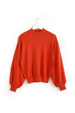 Ivy + Jack Motivation Blood Orange Boxy Balloon Sleeve Knit