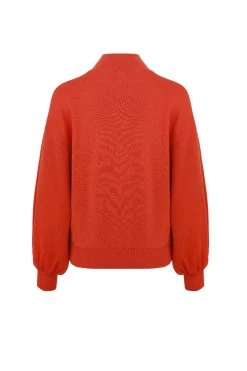 Ivy + Jack Motivation Blood Orange Boxy Balloon Sleeve Knit