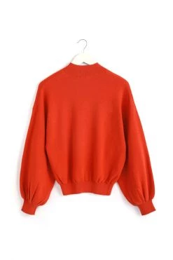 Ivy + Jack Motivation Blood Orange Boxy Balloon Sleeve Knit