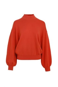 Ivy + Jack Motivation Blood Orange Boxy Balloon Sleeve Knit