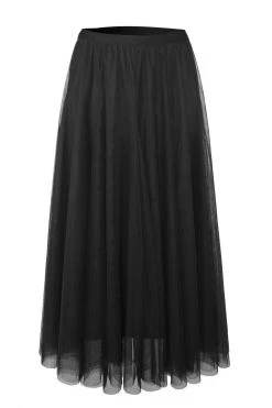 Ivy + Jack Muse Black Tulle Layered Midi Skirt