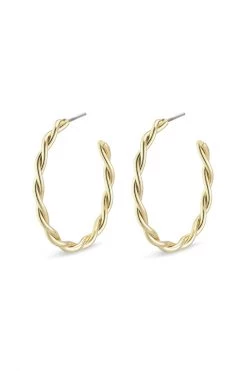 Pilgrim Naja Gold Plated Twisted Hoops Jewellery