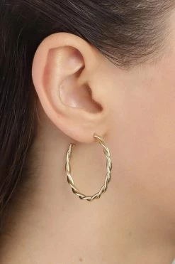 Pilgrim Naja Gold Plated Twisted Hoops Jewellery