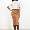 Ivy + Jack New In Dynamic Mocha Cupro Bias Midi Skirt
