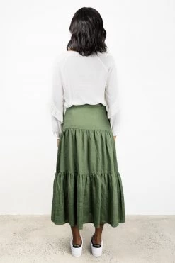 Among The Brave Tops & Tees Day Dream Ivory Soft Linen Blend Frill Neck LS Top