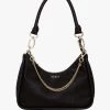 SABEN Bags Odette Black Python Shoulder Bag With Gold Chain Detail