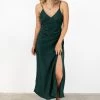 Among The Brave Dresses Otherworldly Forest Washer Satin Panel Bodice Bias Midi Dress