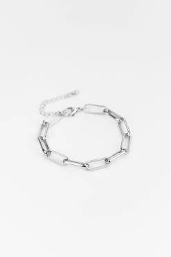 Flo Gives Back 15% To Women In Need Jewellery Oval Chain Rhodium Bracelet