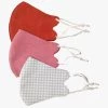 Queen Of The Foxes Powder Blue Gingham Summer Pink Electric Orange Face Masks Pack Of 3