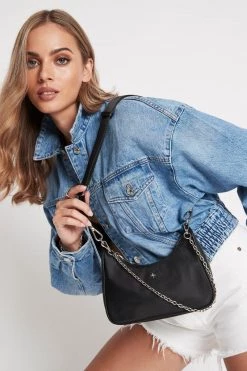 Peta + Jain Paloma Black Nylon Silver Hardware Crossbody Bag