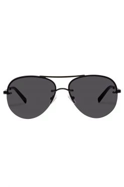 Le Specs Eyewear Panarea Aviator Black Smoke Lens Sunglasses