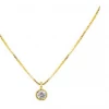 Brie Leon Jewellery 925 Redondo Drop Necklace Gold Plated Clear Stone Drop Detail