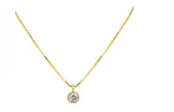 Brie Leon Jewellery 925 Redondo Drop Necklace Gold Plated Clear Stone Drop Detail