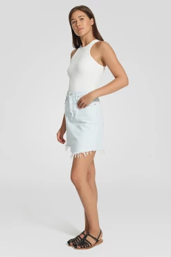 Nobody Denim Piper Embracing Ice Blue Mini Denim Skirt