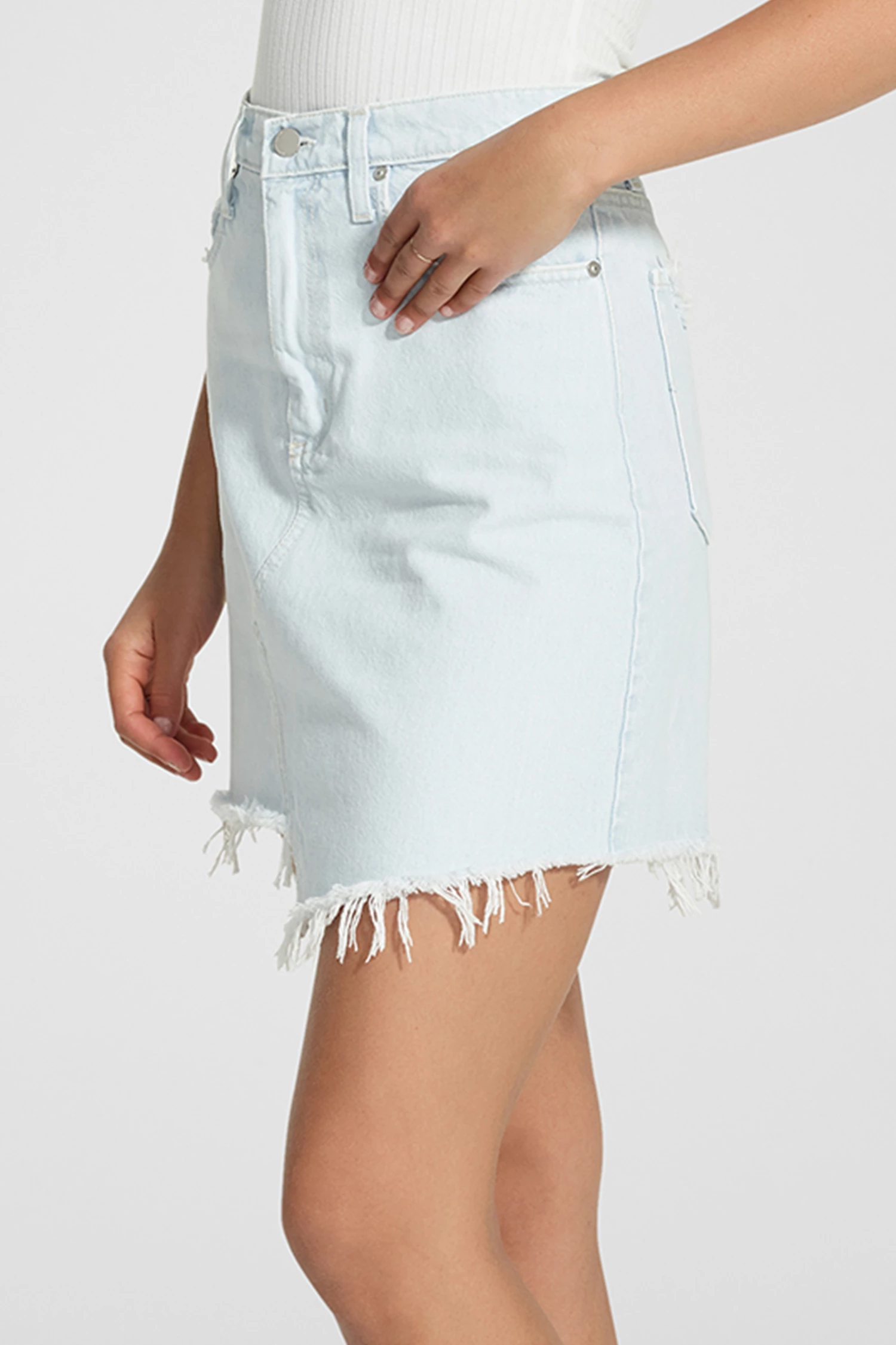 Nobody Denim Piper Embracing Ice Blue Mini Denim Skirt