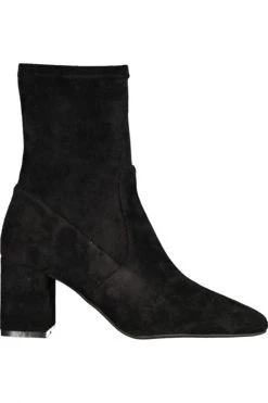 Minx Point Pop Short Black Suede Heeled Boot Get The Look
