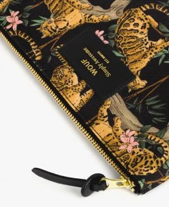 Wouf Pouch Large Black Lazy Jungle