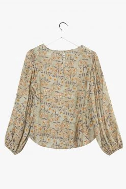 Ivy + Jack Selena Pistachio Floral Blouson LS Top New In