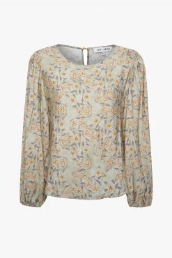 Ivy + Jack Selena Pistachio Floral Blouson LS Top New In
