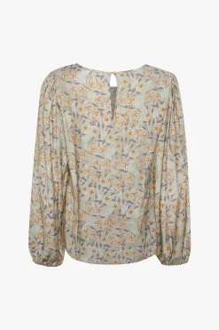 Ivy + Jack Selena Pistachio Floral Blouson LS Top New In