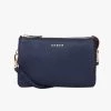 SABEN Bags Tilly Multi Pocket Navy Leather Crossbody Clutch Support Local