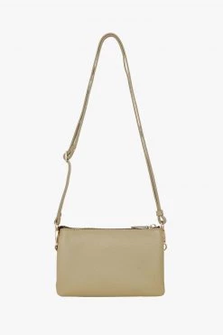 SABEN Bags Support Local Tilly Multi Pocket Tussock Pale Green Leather Crossbody Clutch